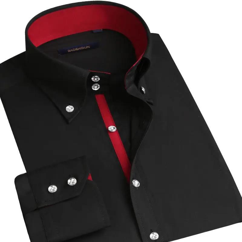 Herren Hemd Button-down Kragen Formell Business Langarm Lässig Koreanische Mode Slim Fit Männliche Designer Hemden Weiß
