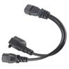 C14 Male to C13 Nema 5‑15R Female Y Splitter Power Cord 1 in 2 Out 10A 250V Waterproof Power Extension Adapter Cable
