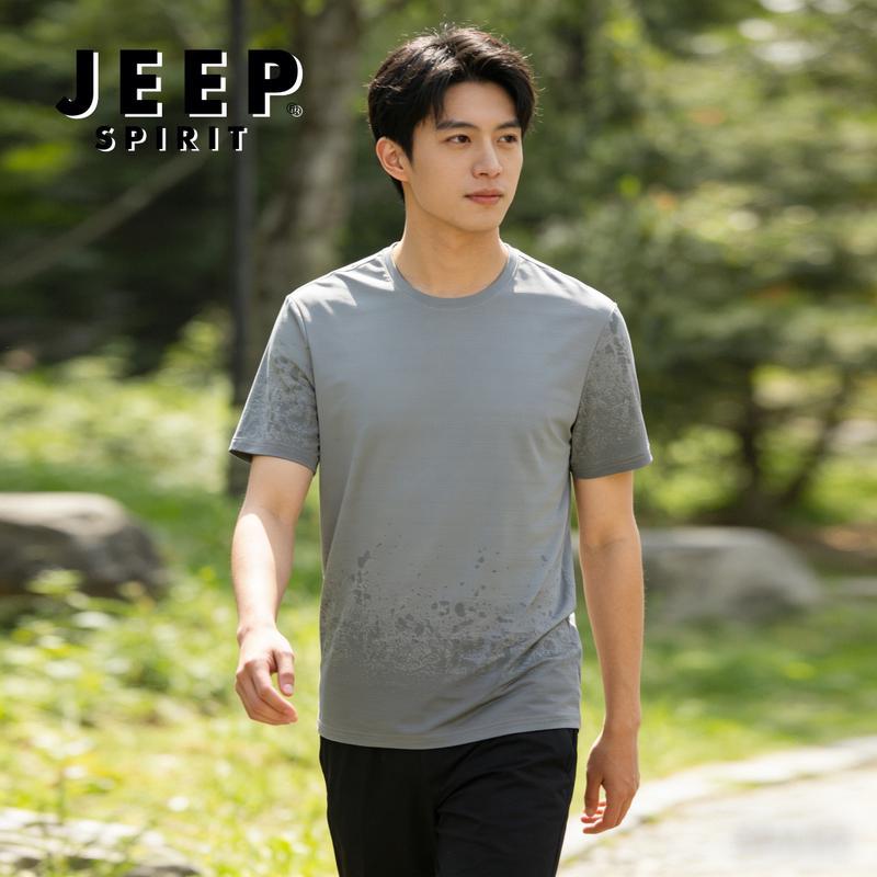 

JEEP SPIRIT Men s Summer Ice Silk Quick-Dry T-Shirt 4XL