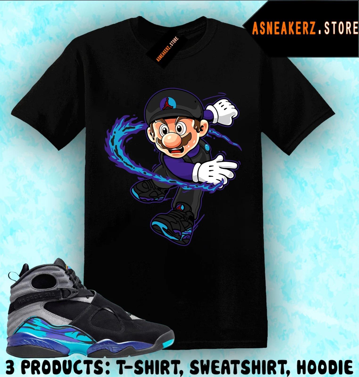 Tee Shirt Matching AJ 8 Aqua 2025 To Match Sneaker Sneakerhead Mario T shirt 3XL