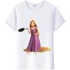 Blusa da Donna Cartone Animato Disney Kawaii Principessa Rapunzel T-shirt Estive Y2k Harajuku Coreane Abbigliamento Oversize Camicie da Ragazza