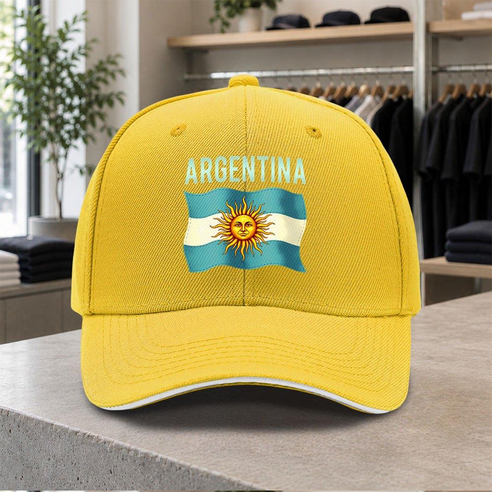 Argentina Flag Pattern Unisexs Sandwich Cap Casual Duckbill Baseball Hat Trendy Gift for Weddings Parties Birthdays