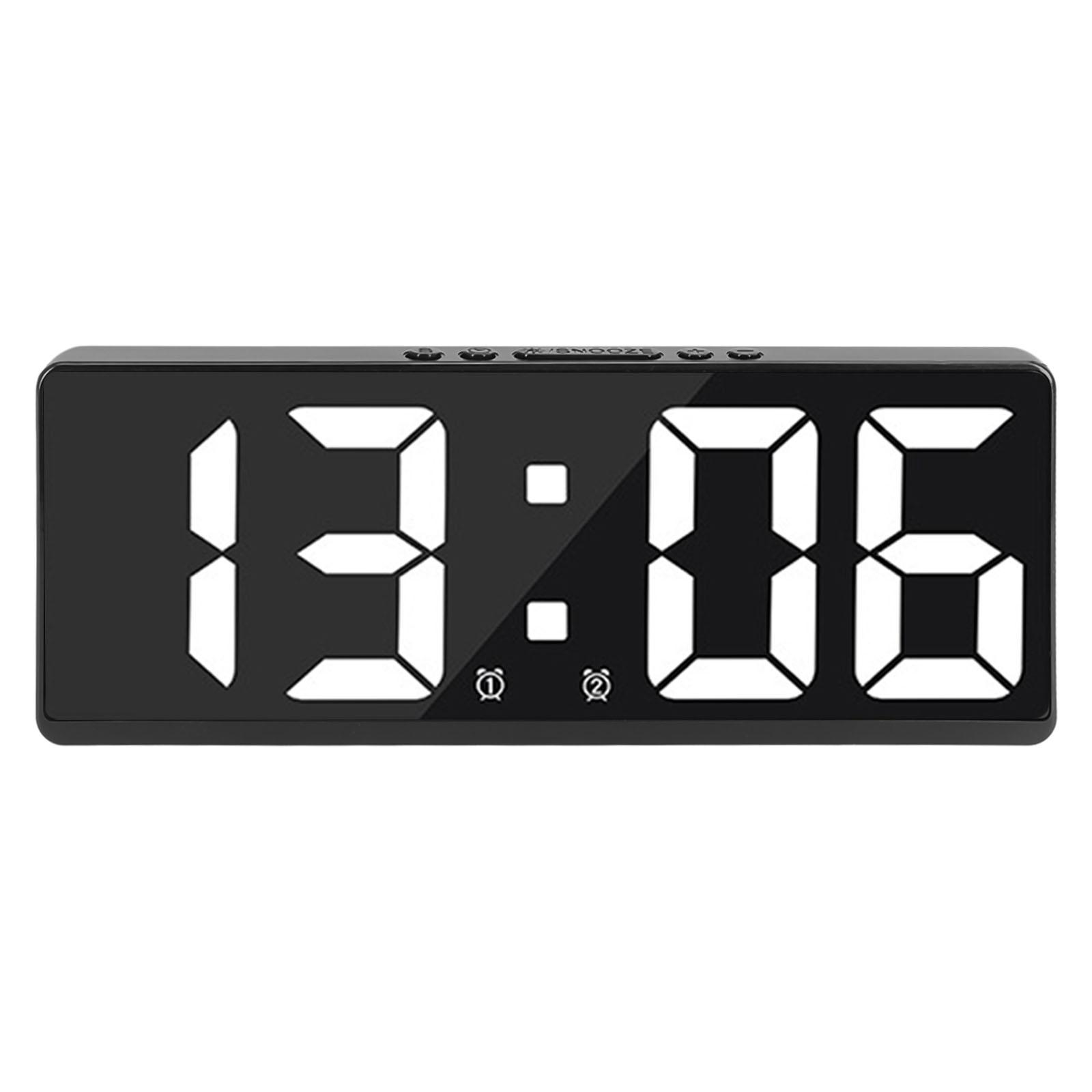 

Voice Activated LED Digital Clock with Temperature and Electronic Watch Black shell white