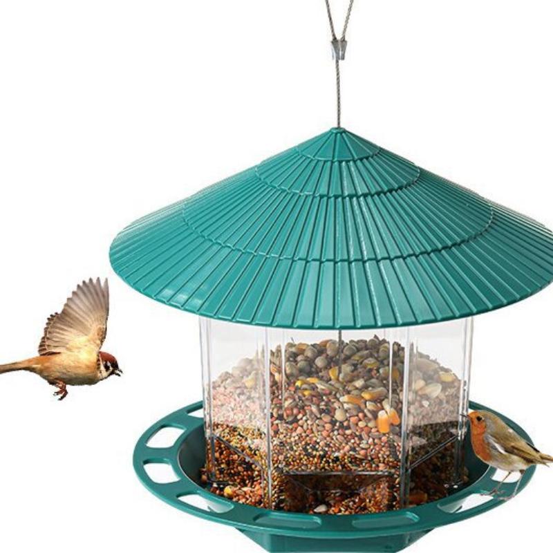 Hanging Bird Feeder Garden Outdoor Automatic Hummingbird Feeder Wild Bird Food Dispenser Bird Feeding Container With Hang Rope