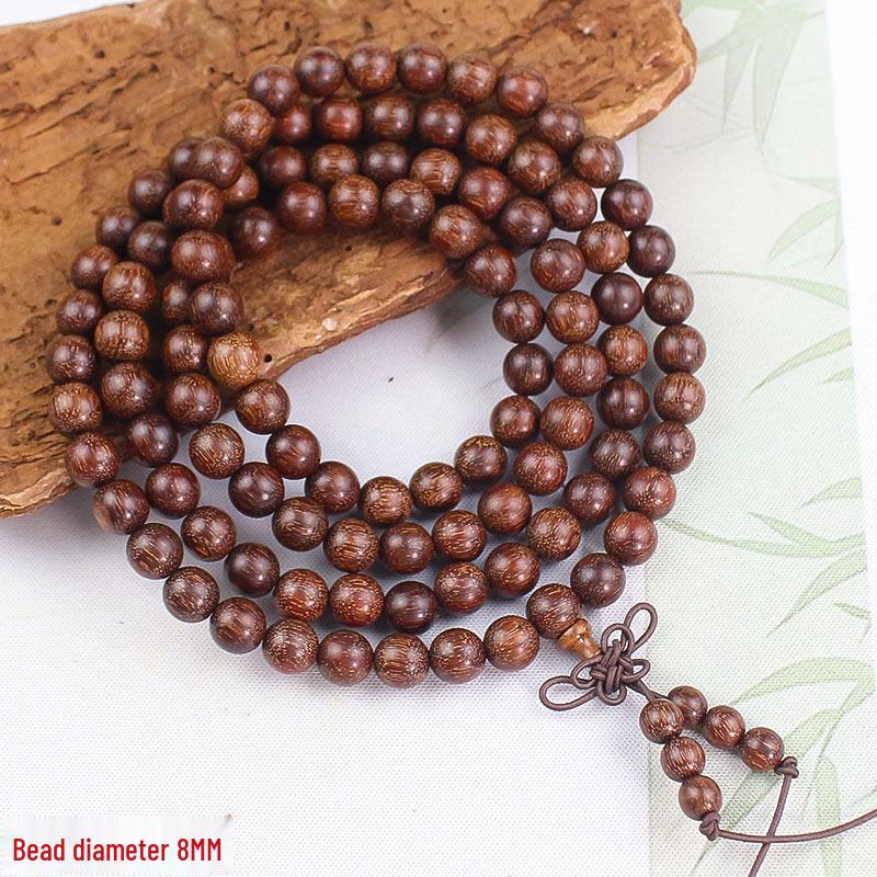 Wooden Sandalwood Buddhist Bead Bracelets - 108 Beads, Unisex Jewelry for Couples