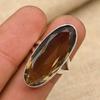 Pretty Smoky Topaz Gemstone Handmade 925 Solid Sterling Silver Jewelry Ring For New Year Gift