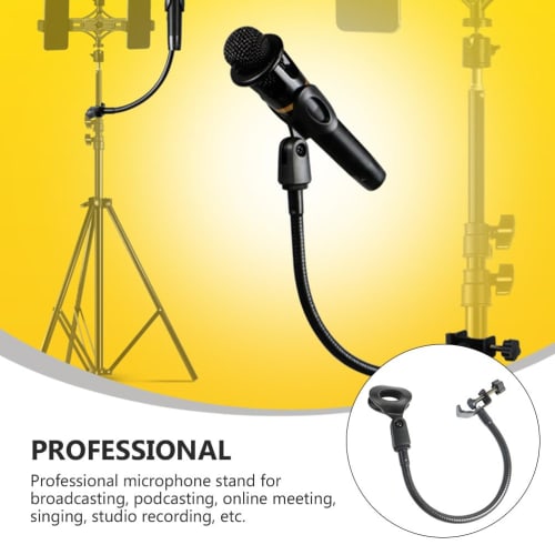Alasum Studio Condenser Microphone Stand, Mike Microphone Rack, Microphone Arm Desk Mount, Microphone Storage Stand with Rotating Microphone Clamp, Me