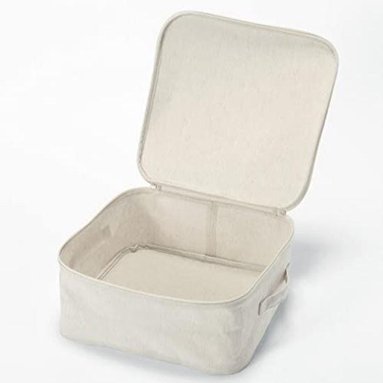 Muji Soft Box Small Width 35Depth 35Height 16cm Polyester Linen Square Lid Type