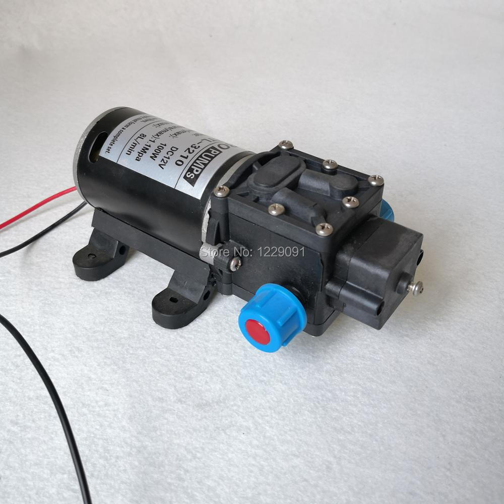 Selbstansaugende Wasserpumpe 100W Membran Hochdruck Klein 12 Volt 24 Volt DC Membran Wasserpumpe 8L/min