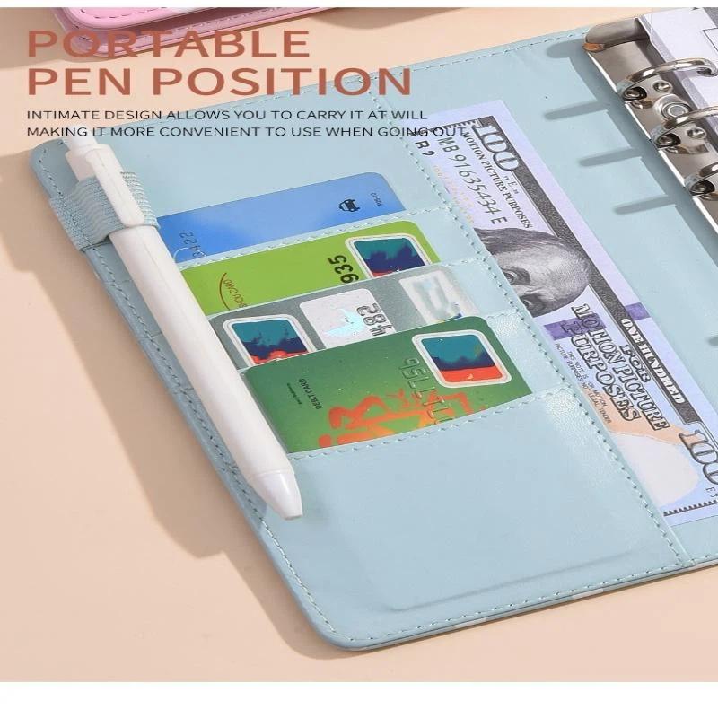 New A6 Pu Leather Notebook Binder Refillable 6 Ring Budget Binder For A6 Filler Paper, Loose Leaf Personal Planner Binder Cover