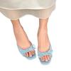 Fashion Hot Selling 2025 Summer New Butterfly Knot Small Heel Slippers Square Toe Open Toe Temperament Non-Slip Kitten Heel Slippers