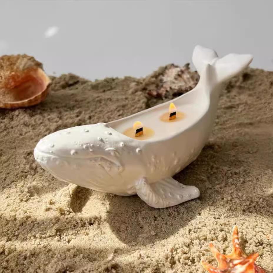 Big Whale succulent plant flowerpot resin silicone mold marine animal whale storage box candle cup concrete cement gypsum mold