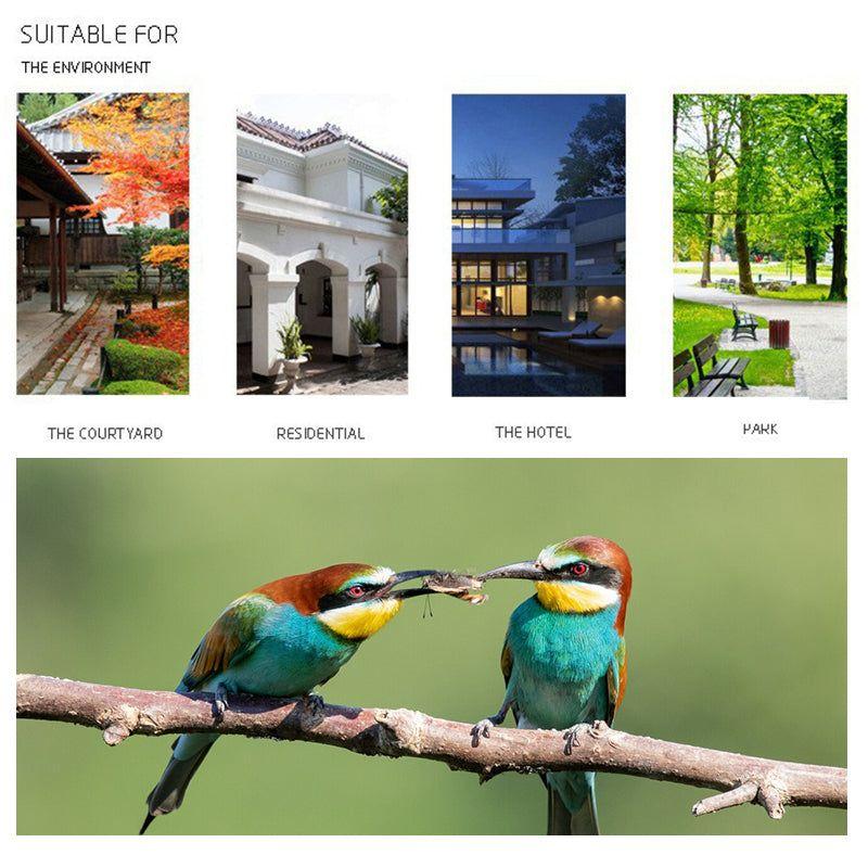 Solar Bird Feeder Metal Outdoors Hanging Bird House with LED Light Gift Ideas for Bird Lovers Outdoor Garden Backyard Decoration