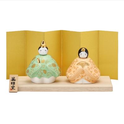 Yakushi Kiln Peach Festival Hina Doll, Colorful Flower Brocade, Hina (Fragrant Color)