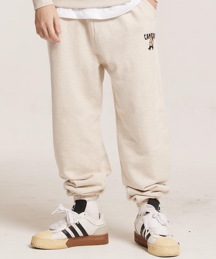 CREAM SODA LAB Camping Small Logo Training Jogger Pants Oatmeal