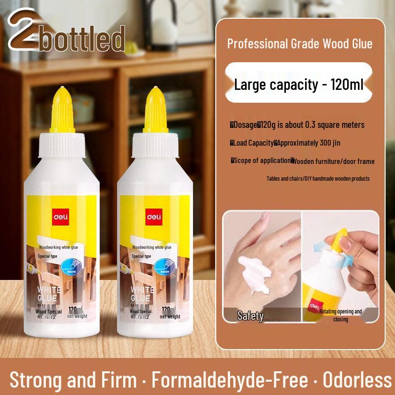 Deli Woodworking & Craft Glue: Strong White Adhesive for Furniture & Wood, Small Bottle