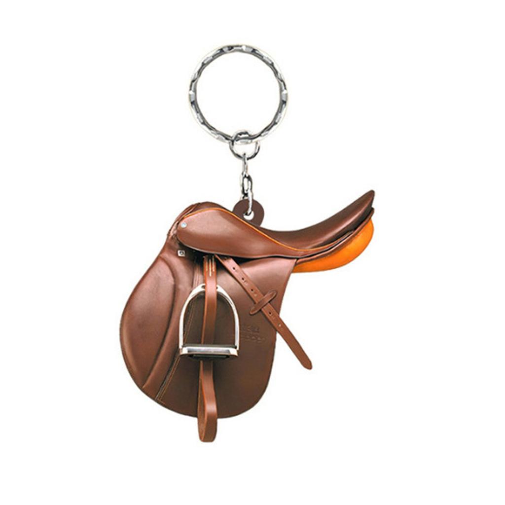 (Qunide) Saddle Car Keychain Acrylic Pendant Keychain Decorative Equestrian Enthusiast Keychain
