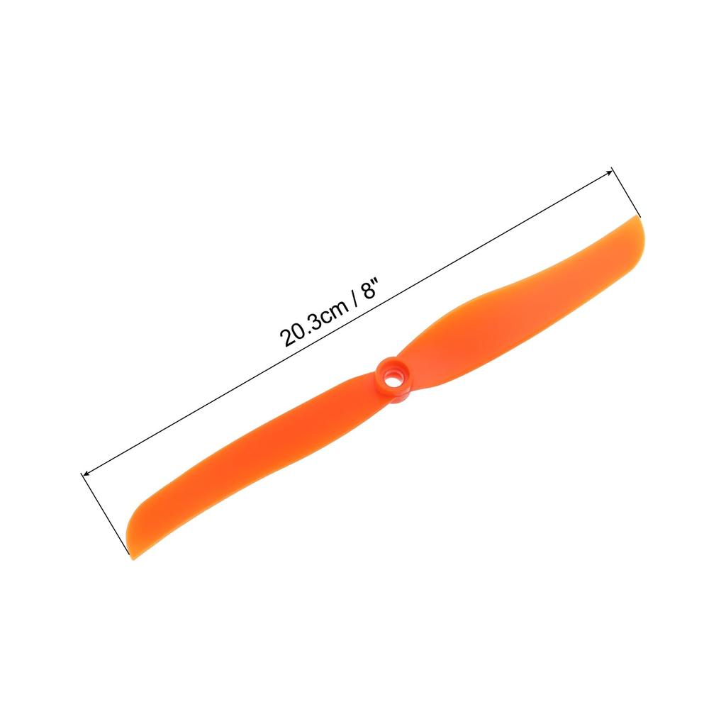 uxcell 6pcs 8040 RC Propeller Blades, 2-Vane, 20.3cm Diameter, Plastic RC Aircraft Quadcopter Prop Replacement with Orange 9 Plastic Washers