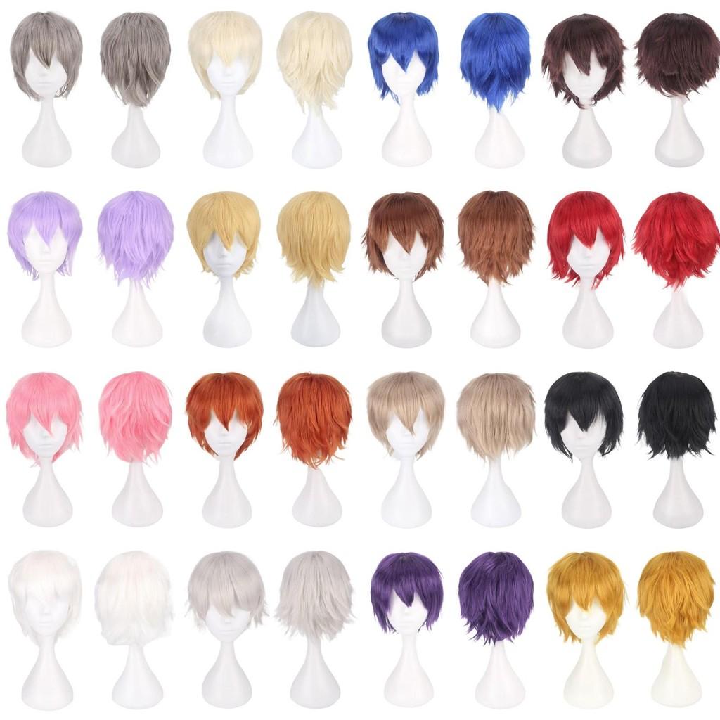 Cos Short Black Cosplay Wig With High Temperature Silk For Anime Costumes