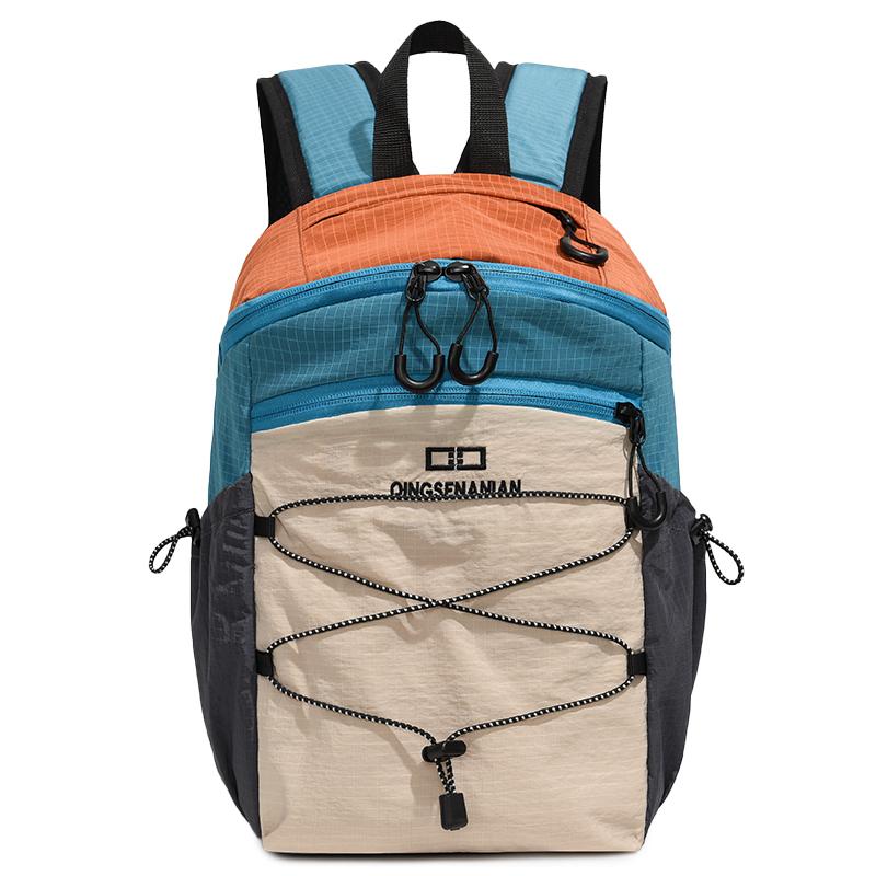 

Light Student Schoolbag Sports Large Capacity Outdoor Lightweight Backpack помаранчевий/синій