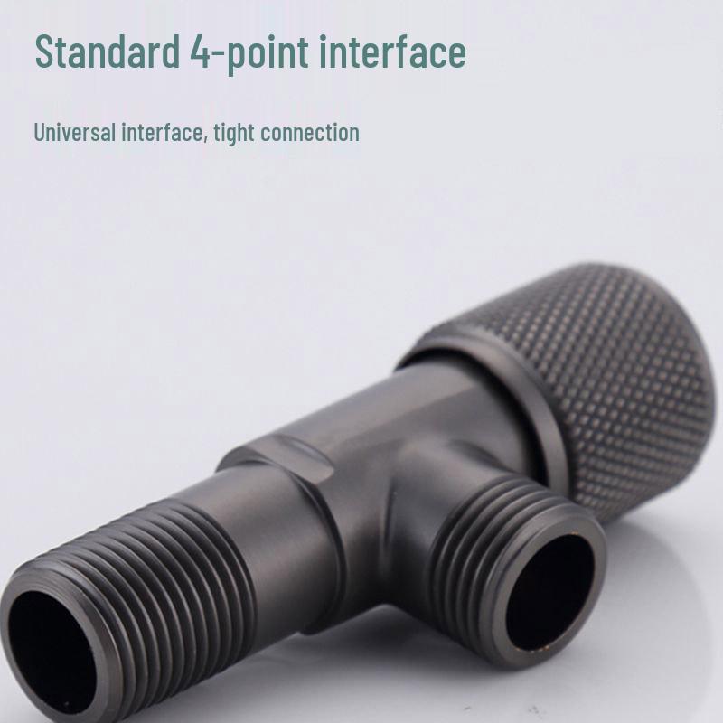 Gun Grey Stainless Steel Three-Way Toilet Water Heater Valve