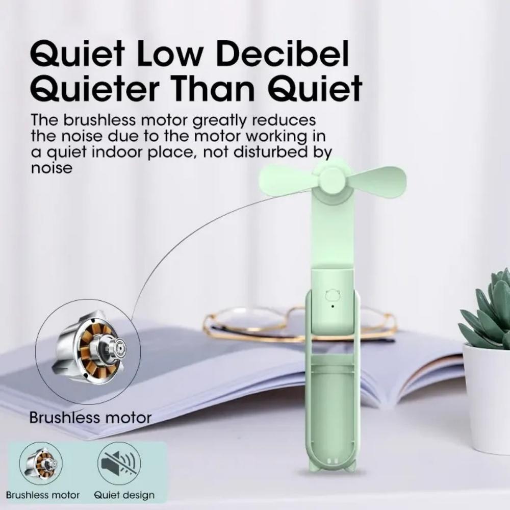 Portable Mini Handheld Cute Fan Small Pocket Fan USB Rechargeable Battery Fan Folding Cooling Hand Fan Low-Noise Electric Fan