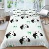 Panda Bedding Set for Kids Boys Girls Cute Cartoon Giant Panda Duvet Cover Set King/Queen Size Yellow Soft Polyester Quilt Cover