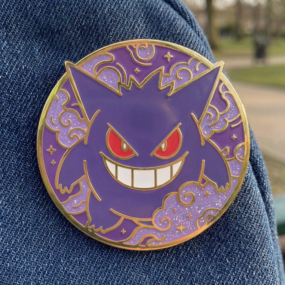 Anime Game Pokemon Hard Enamel Pins Cute Cartoon Gengar Brooches On Clothes Lapel Badges Metal Jewelry Accessories