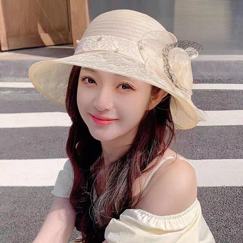 Easter Flower Sun Hat - Ultra-Lightweight, Wide Brim, Sunshade Design for Women - Perfect for Outdoor Seaside Vacations, Spring and Summer Seasons