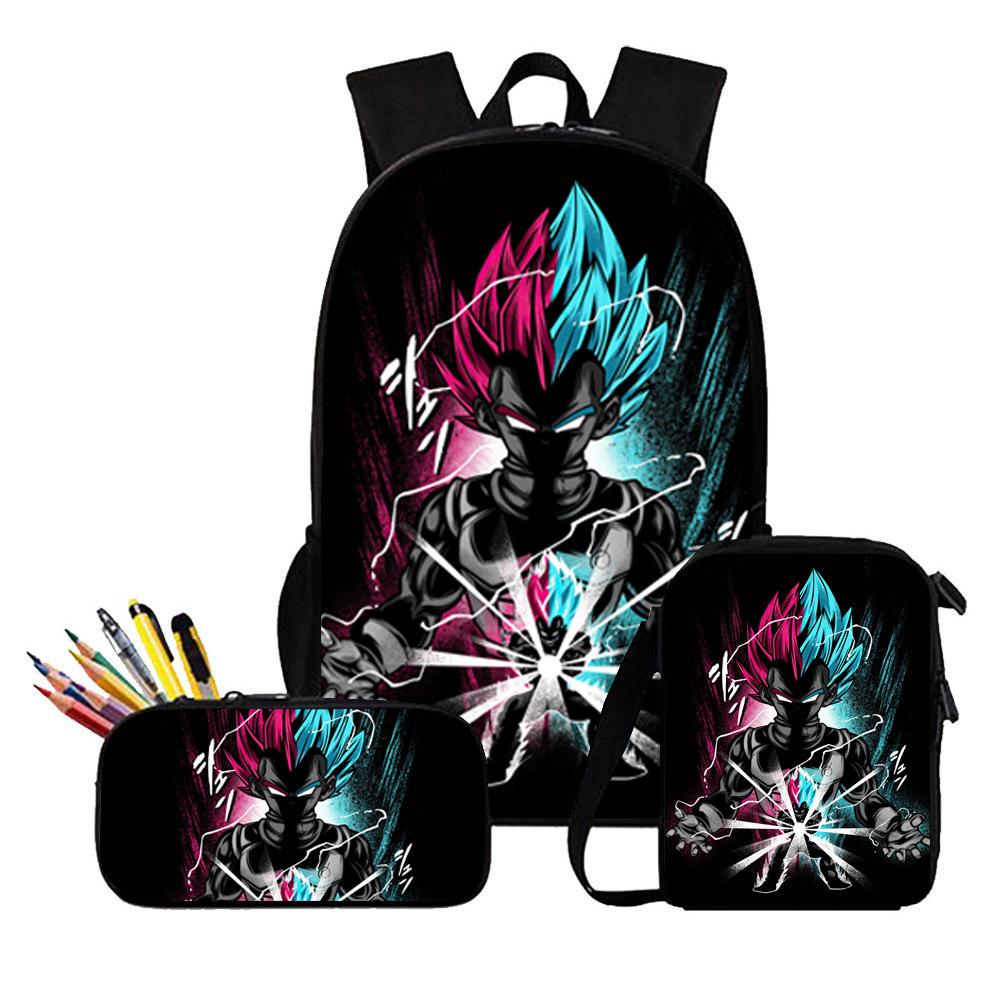 Primary And Secondary School Students Dragonball Schoolbag Three-Piece Cartoon Animation Backpack