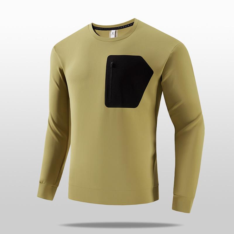 

Outdoor Sweatshirt Men s Sports and Casual Long-sleeved T-shirt High Elastic Soft Comfortable Spring and Autumn Round Neck Pullover Sweatshirt Men 5XL