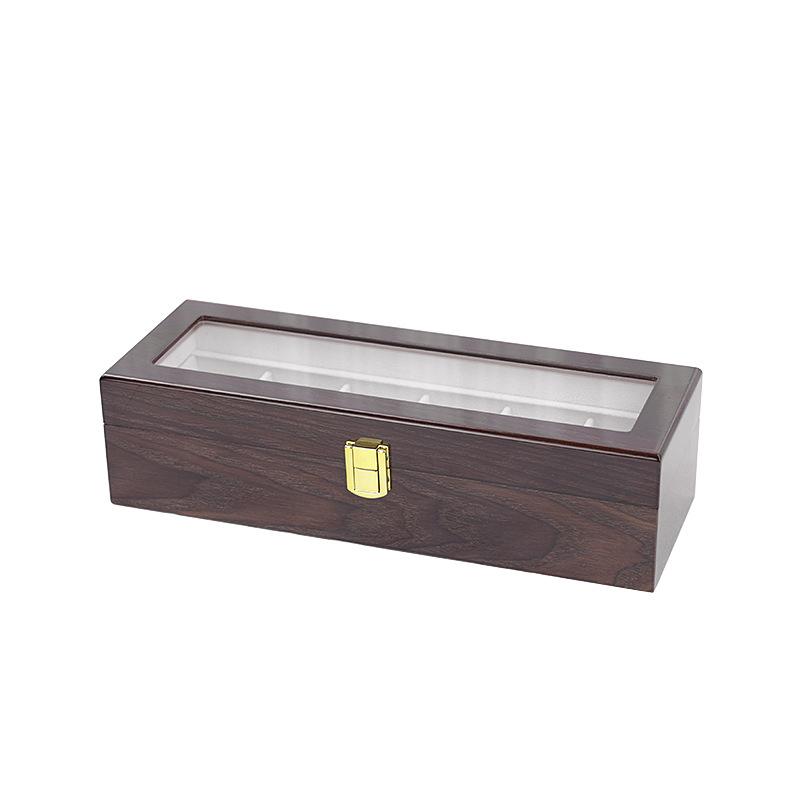 Watch Box, Wooden Watch Organizer, High-end Watch Storage Box, 10 Slots Display Case with Large Glass Lid, Ideal Gift