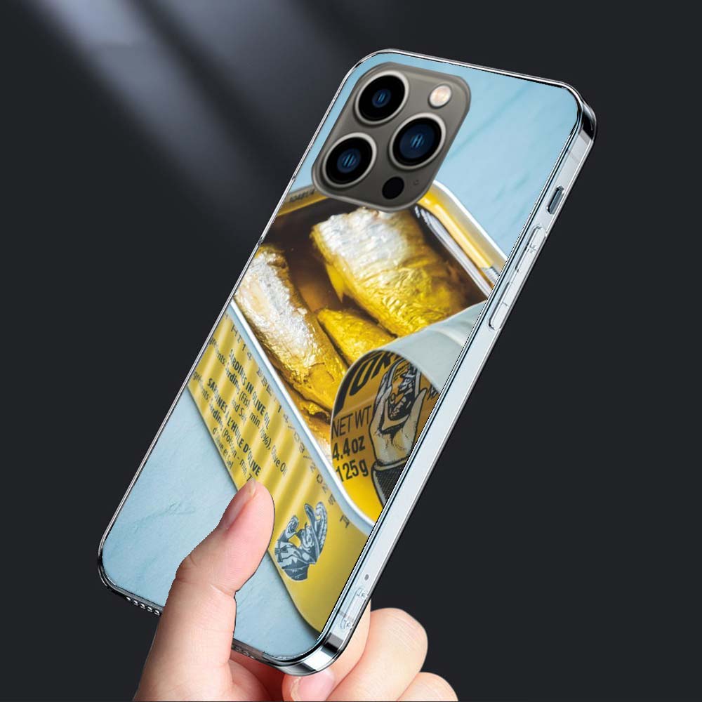Sardinen Dosen Handyhülle Für Iphone 16E 15 Pro 14 Plus 17E 16 17 Pro Max Air 11 12 13 Mini Stoßfest Capa Niedliche Abdeckung TPU C