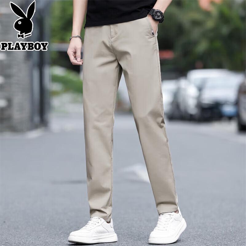 

PLAYBOY Men s Summer Slim Fit Ice Silk Casual Pants 30