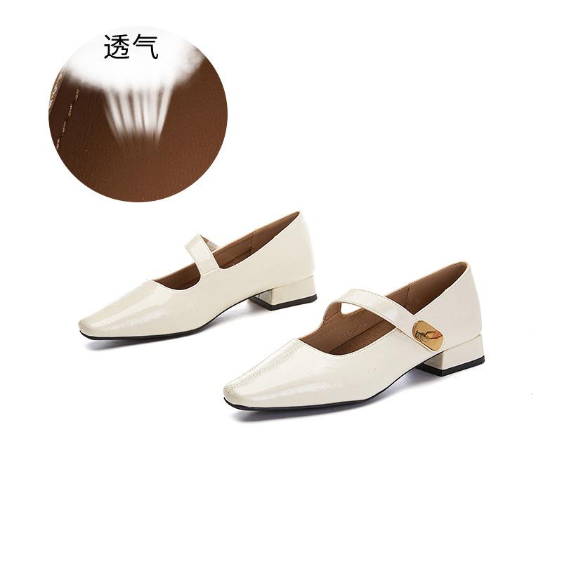 Sheepskin pad Mary Jane shoes women's 2025 spring new pointed Velcro fashion single shoes women's casual versatile women's shoes