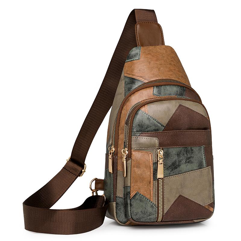 

Women PU Leather Chest Bag Shoulder Messenger Ladies Crossbody Bags Pack Fashion Travel Chest Handbags Purse Vintage Pack Purse 20cm9cm30cm