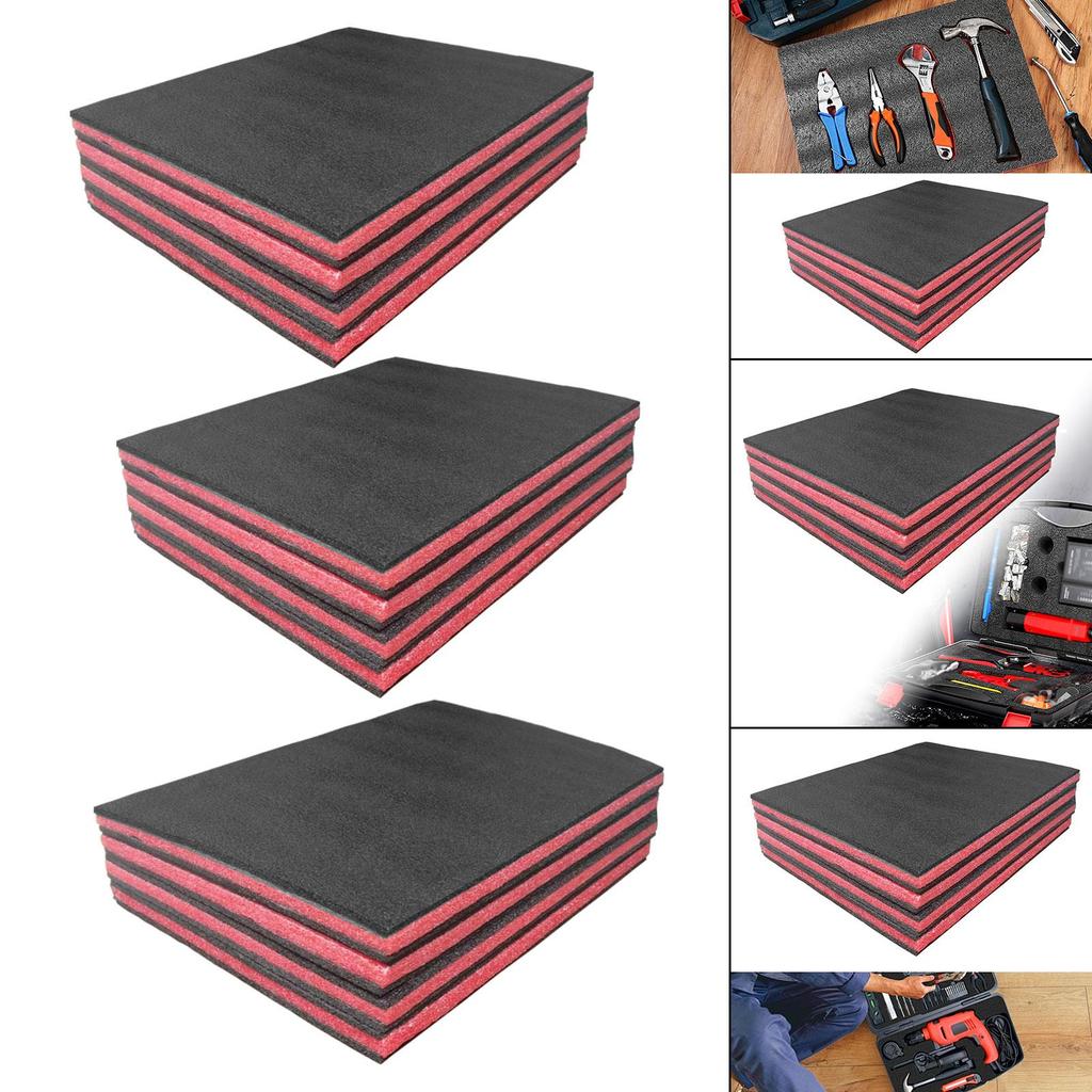 4x Tool Box Foam Inserts Shockproof Protection Tool Foam Sheets for Tabletop Miniatures Shipping Crafting Camera Case Jewelry