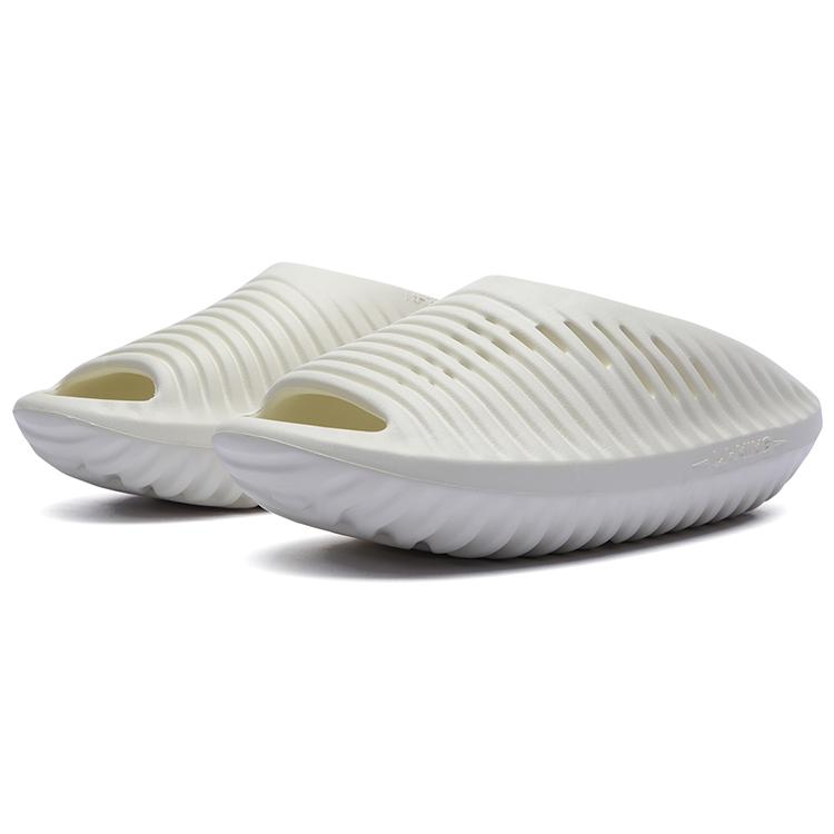 Li Ning Jet Sky Black Slay Quiet Abrasion Resistant Slide Slippers Unisex Cream White AZST011-2