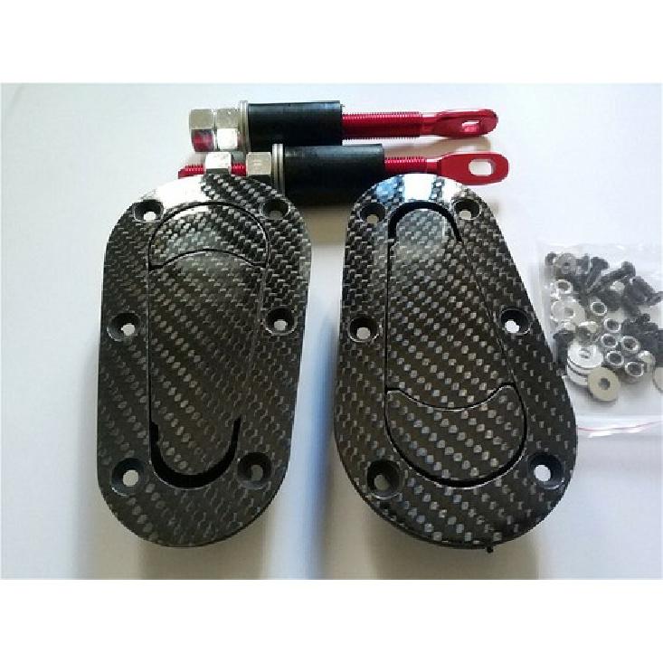 

Carbon Fiber Racing Car Bonnet Plus Flush Mount Hood Latch Steel Pin Locking Kit