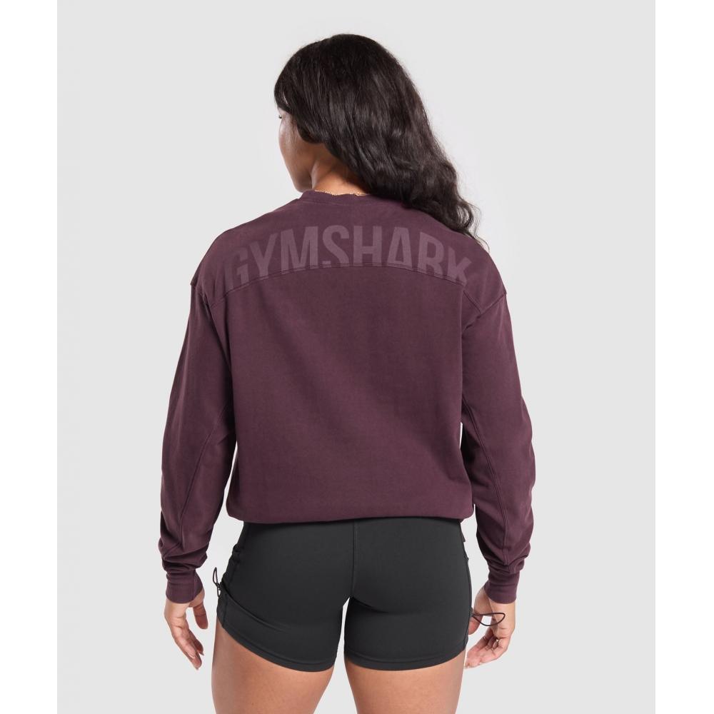 

Gymshark Power Oversized Long Sleeve Top Depth Purple B9a6e Pb1r XXS