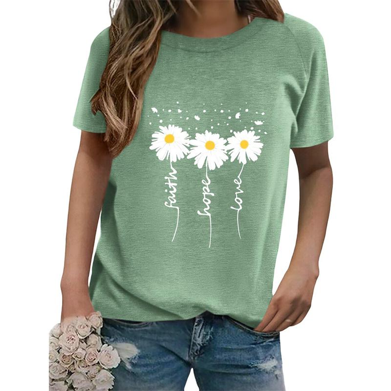White Flowers Pattern T-Shirt For Women Pure Beautiful 3D Printed Short Sleeves Summer Leisure O-Neck T Shirts Loose Tops Tees