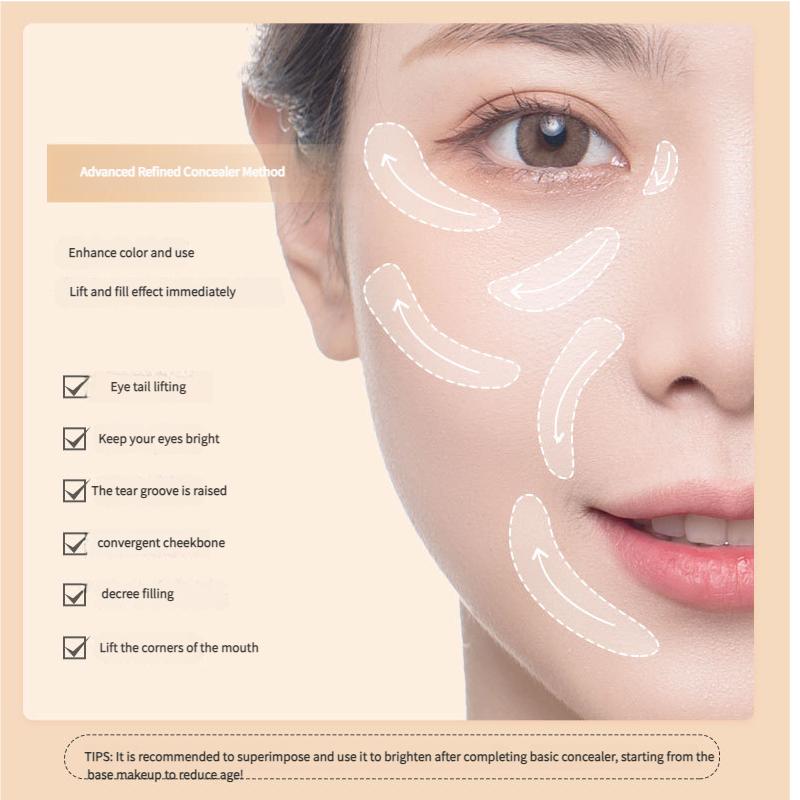 Concealer-Stick für Gesicht und Lippen, Lang anhaltende Deckkraft für Flecken, Aknenarben, Hauttonkorrektur, 3 universelle Farbtöne