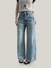 Yuyi Women's Retro High Waist Loose Wide Leg Jeans, Floor-Length, Slimming Washed, Spring 2026 Style, Model C8187