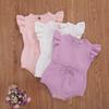 Citgeett Summer Infant Newborn Baby Girls Cotton Knitted Bodysuit Sleeveless Soft Playsuit Jumpsuit Clothes