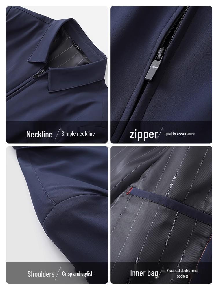 Men's Spring-Autumn Casual Jacket - Mid-aged & Elderly High-end Business Coat