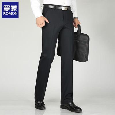 Men's Business Casual Straight Fit Elastic Pants