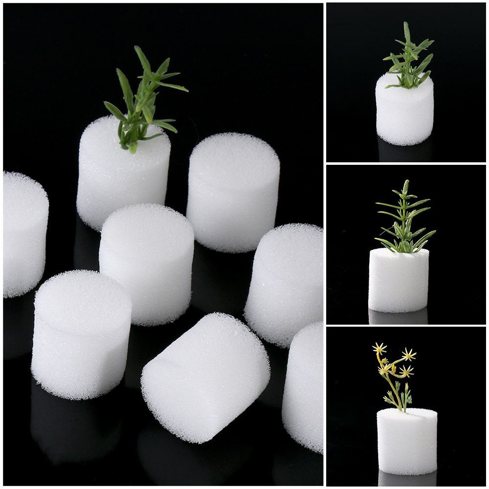 50/100 Stück erdeloser hydroponischer Anzuchschwamm Runder Pflanzschwamm Hydroponischer Schwamm Gemüse Blumen Setzlingsschale