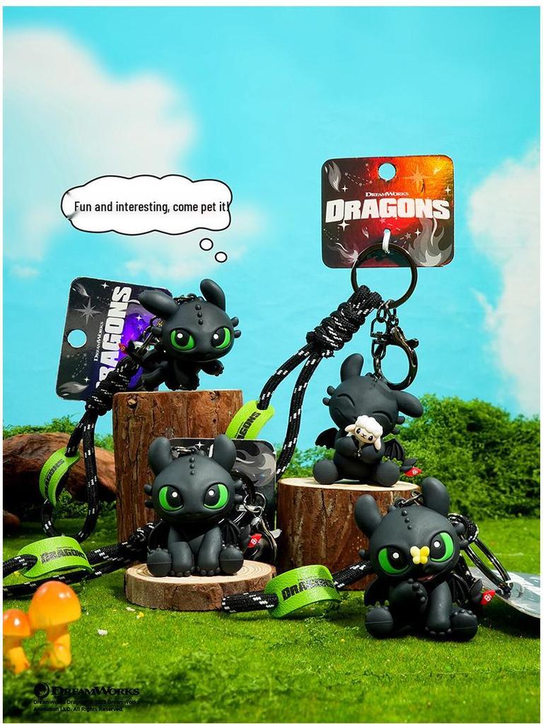 Originální 3D přívěsek na klíče s figurkou Bezzubky - Roztomilý dárek pro přátele