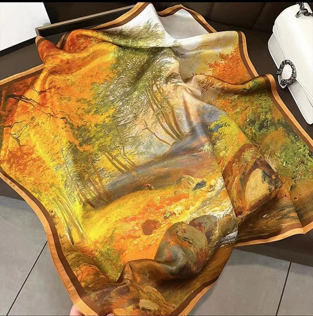 Bysifa|New Green Real Silk Scarf Femmes Foulard Fashion Luxury  100% Silk Scarves Shawls Fall Winter Long Scarves Hijabs
