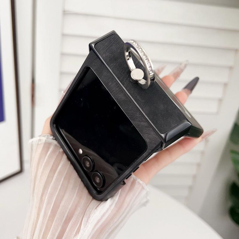 Solid Color Leather Magnetic Folding Case For Motorola Razr 60 50 Ultra 40 Ultra Wireless Charge Shockproof Slim Hard PC Ring Holder 3pcs Phone Cover